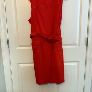 Chic Red Belted Mini Dress